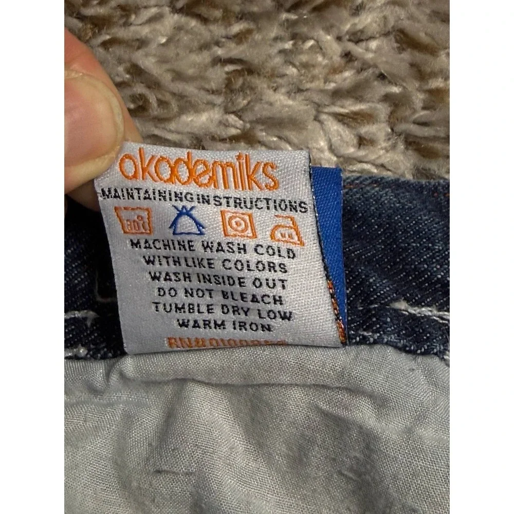 Akademiks Baggy Jeans Y2K Hip Hop Streetwear Skate Denim Checkered Panel Mens 38